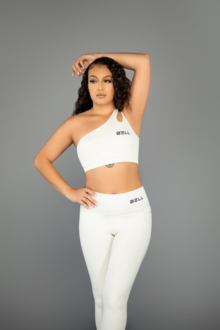 Bell One-Shoulder Bra - White